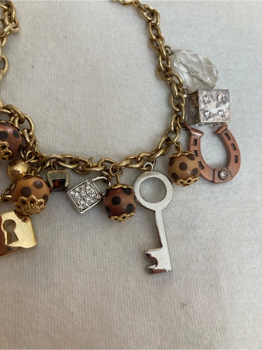 Charm Bracelet Horse Key Padlock